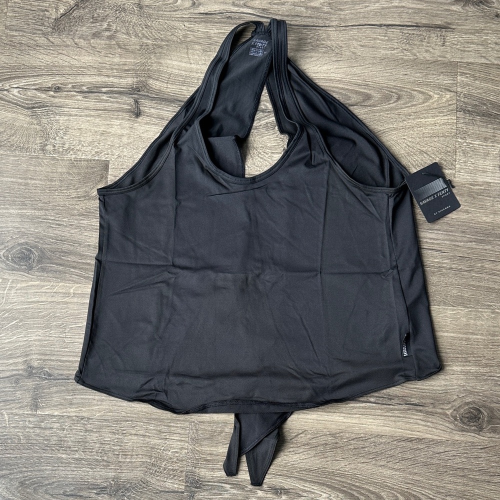 Women's Black Tank Top - Active Tie-Back